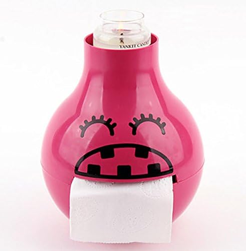 BLISSUK - Funny Character Facial Roll Tissue Case / Paper Holder Napkin Holder Case, Tissue Case / Vase / Yankee Candle / Organized / Cosmetic Tool / Pencil Stand / Interior Accessory for Home &amp; Office NEW (HotPink, Smile)