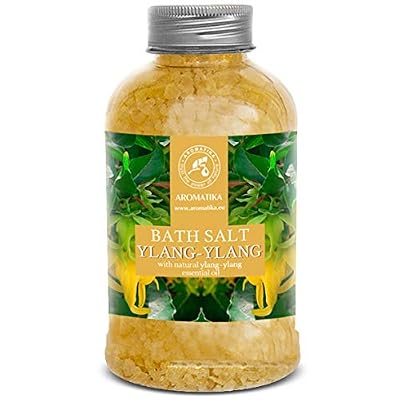 AROMATIKA trust the power of nature Sel de Bain Ylang Ylang 600g - Sel de Mer avec Huile Ylang-Ylang Essentielle - Meilleur pour un Bon Sommeil - Soulagement du Stress - Beauté - Bain - Soin du Corps - Bath Salts