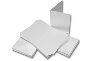 CRAFT UK LIMITED Craft UK W111 A6 Linen Card and Envelope Pack of 50 - White