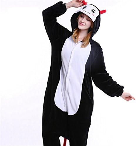 IFLIFE Unisex Adult Pyjamas Animal Cosplay Costume Onesie Hooded Sleepwear (S(Fit Height 150-158cm), Devil)