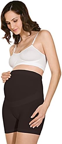 RelaxMaternity 5120 (Black, XL) Cotton over the bump maternity mid-thigh shorts
