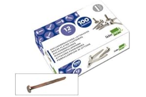 Liderpapel 02830 Attache Parisienne Acier Laitonné N.0 12mm Plastique Assorties