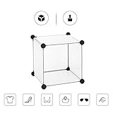 Songmics Regalsystem Cube Aufbewahrung Badregale Schuhregal Sideboard Kommode Kleiderschrank Aufbewahrungsbox Weiß 96 x 96 x 31,5 cm LPC115S - 6