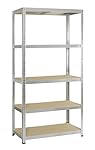 avasco Strong 175 Metal/Wood Clip On 5 Shelves Shelving Unit 176 x 90 x 40 cm