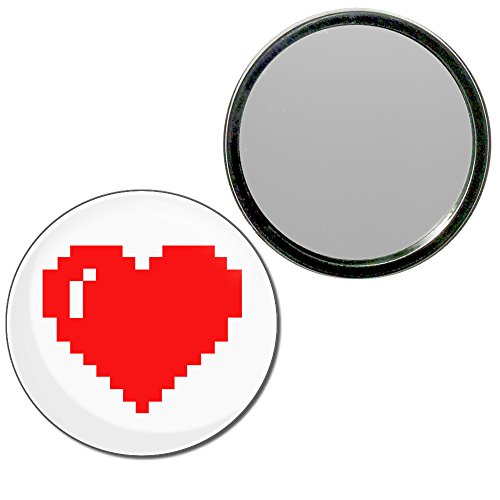 Pixel Heart - 55mm Round Compact Mirror