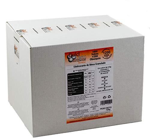 DULCILIGHT SUCRALOSA 1000+200 Obsequio Total 1200 Sobres, EDULCORANTE Granulado Gourmet CON EL SABOR NATURAL DEL AZÚCAR