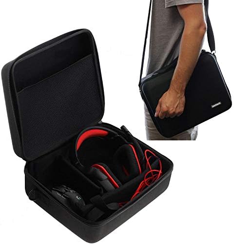 Navitech Black Hard Eva Carry Case for Gaming Headset and Headphones compatible with the Audio-Technica ATH-PG1 Premium Gaming Headset