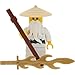 Produktbild LEGO Ninjago Minifigur Sensei Wu - Tan Hat aus Set 70626 mit Stab und GALAXYARMS Schwert