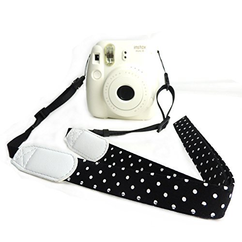 Chmete Dot Impression universel Sangle de cou pour appareil photo Fujifilm Polaroid  Noir 