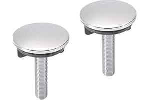 Inbagno Coppia Tappi copriforo in Acciaio Cromato, Diametro 47 mm, per lavabo/lavandino e Bidet