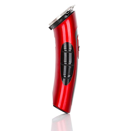 KYG Profi Elektrischer Haarschneidemaschine Haar Clipper Trimmer Haarschneider mit Ladestation und 5 Aufsätzen Rot/Schwarz - 5