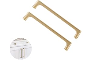 Tiradores Armarios, SYDARSYN 2pcs Tiradores de Cajón de Latón Cepillado, Tiradores de Aleación de Zinc de Estilo Europeo, con Tornillos (160mm)