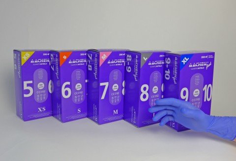 Preisvergleich Produktbild Handschuh Nitril aacheenfeel lila Box 200 Stück, XS, dunkelviolett, 1