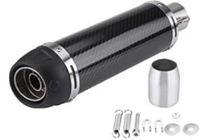 ‎EBTOOLS Motorrad Auspuff Mit Abe-Für Akrapovic Auspuff-Motorrad Schalldämpfer Kohlefaser Auspuffendrohr 51Mm Auspuff Schalldämpfer Universal Motorrad Modifiziert Real Bright Carbon Auspuffrohr Mit Db Killer