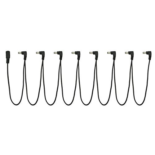 Tom'sline Engineering Pedal de ángulo recto de 8 vías Potencia Cadena en cascada ADC-M8 Cable para guitarras y bajos Pedales de efecto