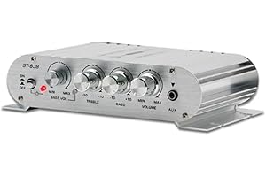 Dropfree Mini Digital Power Audio Car Amplifier Blue Light Stereo Audio Amplifier for Home Theater Club Music 200W X2(B) Easy to Use