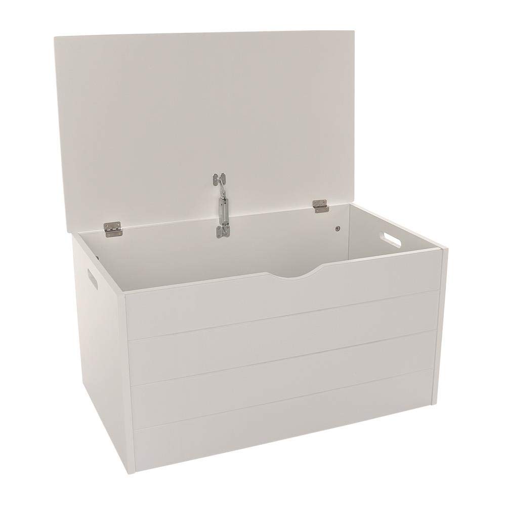 Wido White Childrens Toy Box With Seat Ottoman Storage Bench Kids