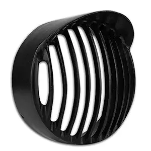 Ramanta Black Heavy Duty Metal Cap Front Headlight Grill Compatible for Classic, Standard and Electra 350cc 500cc