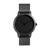 Gaxs Watches Jordan Herren Armbanduhr schwarz mit Mesh Edelstahl grau matt