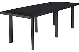 vidaXL Table de Jardin Anthracite Plastique Meuble Mobilier Table d'Extérieur