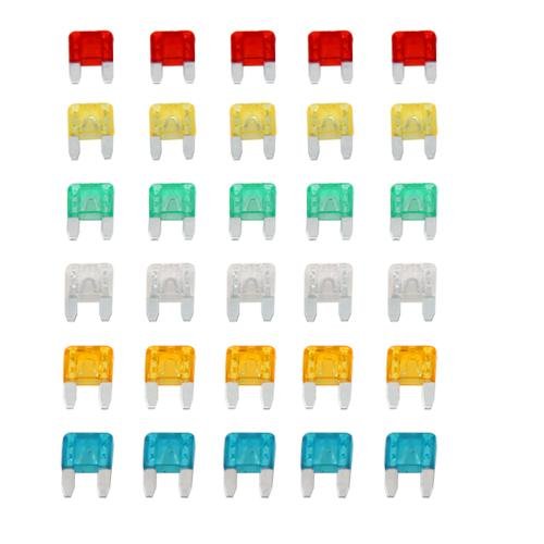 CARCHET® 30 Stücke KFZ Auto Motorrad Mini Sicherungen Flachsicherung Sicherheit