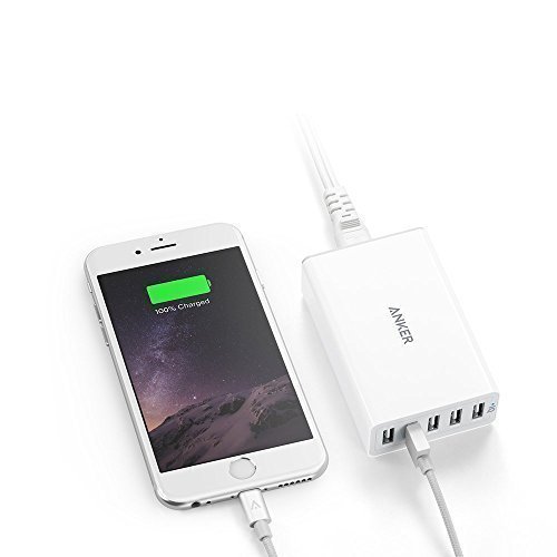 Anker PowerPort5 40W 5-Port USB Ladegerät Multi-Port USB Ladestation für iPhone 6 / 6 Plus, iPad Air 2 / mini 3, Galaxy S6 / S6 Edge und weitere (Weiß) - 3