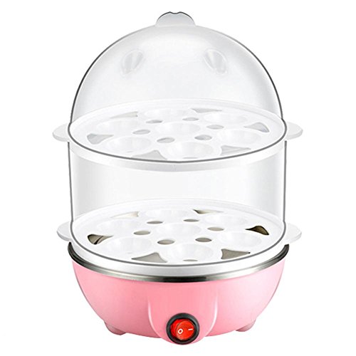WangWtry Egg Cooker Electric, Egg Maker, Egg Boiler, New Double Layer Multifunctional Egg Cooker with Stainless Steel Auto Shut Off Feature