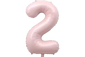 Elizakumi BB Pink Nummer 2 Luftballon Zahl 2th Ballon Zahl Für Männer Mädchen, Geburtstag Helium Folienballon Zahlenballon 2 BB Pink / 40 Zoll