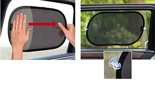 Lina M.® selbsthaftende Sonnenblende für Kinder und Babys, bietet Sonnenschutz im Auto mit dem höchsten zertifizierten Faktor „UPF80+“. Größe: 48 x 30 cm. Zusätzlich mit 4 Saugern. Für Kindersitze, Babyschalen Reboarder und Sitzkeile - 3