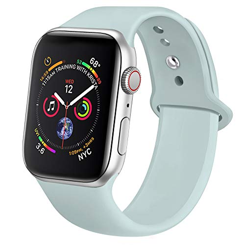 jwacct Correa Compatible con Watch 38mm 40mm, Sport Correa de Silicona Suave Compatible con Watch Series 4/3/2/1 S/M Turquoise
