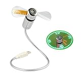 Conecta y reproduce Hosaire Flexible USB Reloj de Escritorio Ventilador y Manguera de Metal