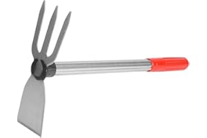 LANYOTA Gardening Shovels Spades, 2 in1 Hoe Flowers and Vegetables Three-tooth Rake Small Hoe Garden Agricultural Tools (Shovel-01)