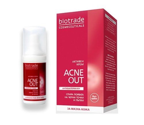 Acne Out Active Cream 30 ml, For Oily and Acne Prone Skin, Clears Breakouts, Prevents from Comedones, Regulates Oiliness, Soothes Inflammation and Diminishes Redness, Mattifies the Skin by Biotrade