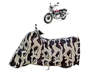 VVM Bike Cover Waterproof Compatible with Royal Enfield Interceptor 650 Bike Cover Waterproof & Dustproof , UV Protection Full Bike Scooty Two Wheeler Body Cover (Black Military)