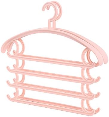 2[a].versatile pants rack/windproof trousers hanger/household use/multilayer hanger/plastic/pants-clip.multiple colors.pink-pink