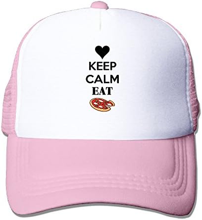 Long5ZG Unisex Adjustable Keep Calm And Eat Pizza Snapback Cap Trucker Hat / Headwear Unisex