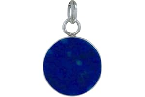 LES POULETTES BIJOUX - Ciondolo Argento 925 Cerchio Liscio Lapislazzuli