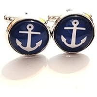 Manschettenknöpfe Accessoires Anker Glas Anlässe Feste Geschenk Hochzeit Bräutigam Wedding Cufflink