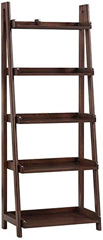 Bookcase American Solid Wood Shelf Rack Display Stand Display Stand Floor Against The Wall Ladder Multi-layer Frame,Black