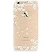 Produktbild Yokata iPhone 6 Plus Hülle iPhone 6S Plus Hülle Silikon Case Bumper Weiß Blumen Motif Schale Transparent Durchsichtig Dünn Case Schutzhülle Protective Cover für iphone 6 Plus iphone 6s Plus Cases Covers