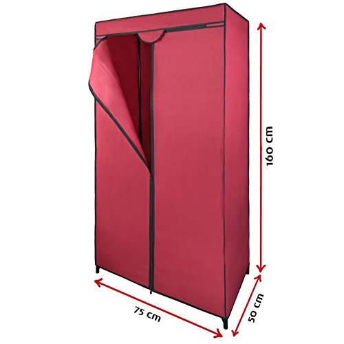 Mobiler Stoffschrank Faltschrank KLAUS 75 x 50 x 160 cm von BB Sport, Farbe:Steingrau - 2