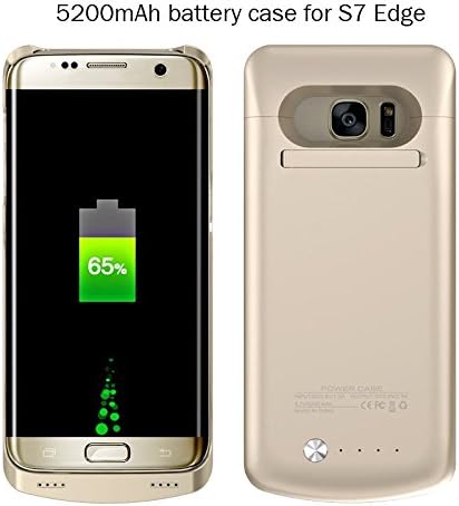 P4M® Samsung Galaxy S7 Edge Power Bank External Portable Battery Charger Case Backup Pack Cover (Gold)