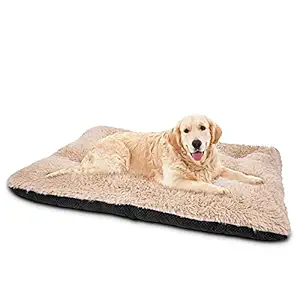 JOEJOY Dog Bed Crate Pad, Ultra Soft Calming Washable Anti-Slip Mattress Kennel Crate Bed Pad Mat 24/30/36/42 Inch for Large Extra Large Medium Small Dogs and Cats Sleeping, Anti-Slip Dog Cushion