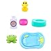 Produktbild Fenteer Kinder Badewannenspielzeug mit Babypuppe Set aus Kunststoff für Baby Kinder Rollenspiel Spaß - Blau, # A