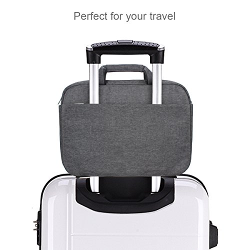 Zikee 39,6 cm (15,6 Zoll) wasserfeste und 360° stoßfeste Messenger-Bag als Schutz für Ihren Laptop/Notebook mit Handgriff und Schultergurt für Schule, Studium, Reisen und im Büro und für geschäftliche Nutzung (Grau) - 2