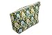 Dana Herbert Designer Travel Cosmetic Tolietries Bag, Size Medium 5x9 Inch Cotton With Plastic Liner, Handmade In Usa, Green And Teal Owl Pattern RS.3623.00