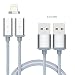 Produktbild Lively Life Magnetisches Lightning Kabel - 2 kabels+1 Magnetstecker- iPhone Ladekabel Lightning to USB Datenkabel Nylon geflochten mit für iOS Handys & Tablets iPhone 6s,7,7 Plus,iPad Pro,Air,Mini,iPod (3ft/1m,Silver Grey)
