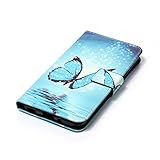 HTC Bolt Schutzhülle,HTC 10 Evo Lederhülle,JAWSEU Elegant Schmetterling Blume Retro/Vintage Design Farbmalerei Bunt Gemalt PU Leder Folio Flip Wallet Hülle Etui im Bookstyle Brieftasche Handyhülle Case Cover mit [Ständerfunktion] und [Kartenfächer] für HTC Bolt HTC 10 Evo &1xSchwarz Glitzer Bling Eingabestift- - 5