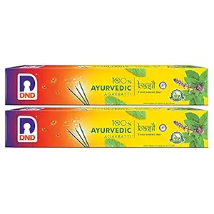 DND 100% Ayurvedic Herbal Natural Mosquito Repellent Agarbatti | 100% Safe for Humans | 240N (Pack of 2) | Basil | Incense Sticks |