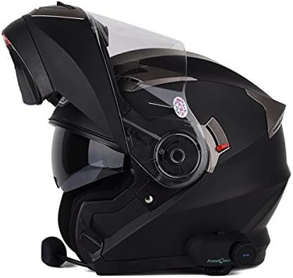 POCFG Motorcycle Electric Car Helmet Men And Women Safety Bluetooth Headset Built-in Flip Winter Full Helmet,2-XXL